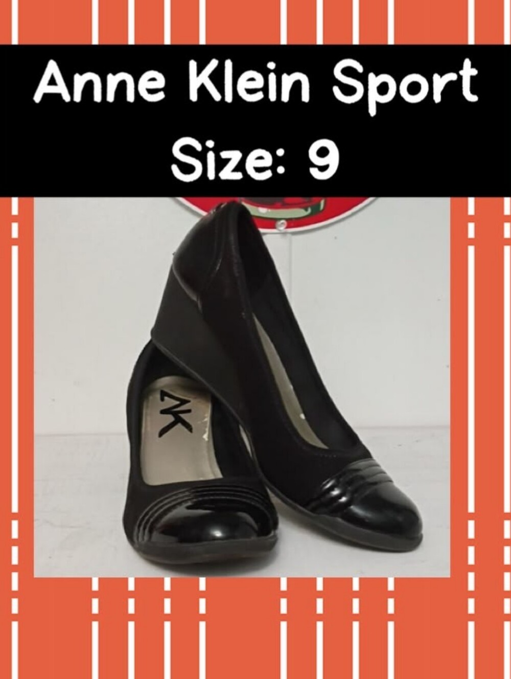 Anne Klein Sport Black Wedge Pumps